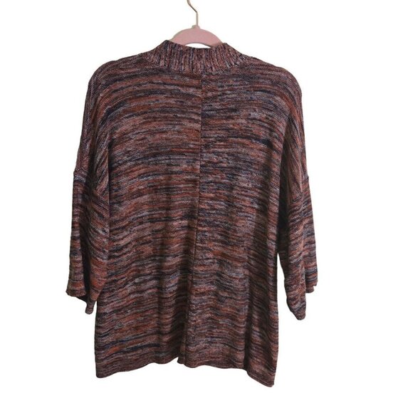 J. Jill Pure Jill Campari Marled Knit V-Neck 3/4 Sleeve Oversized Sweater Size S - Picture 3 of 7